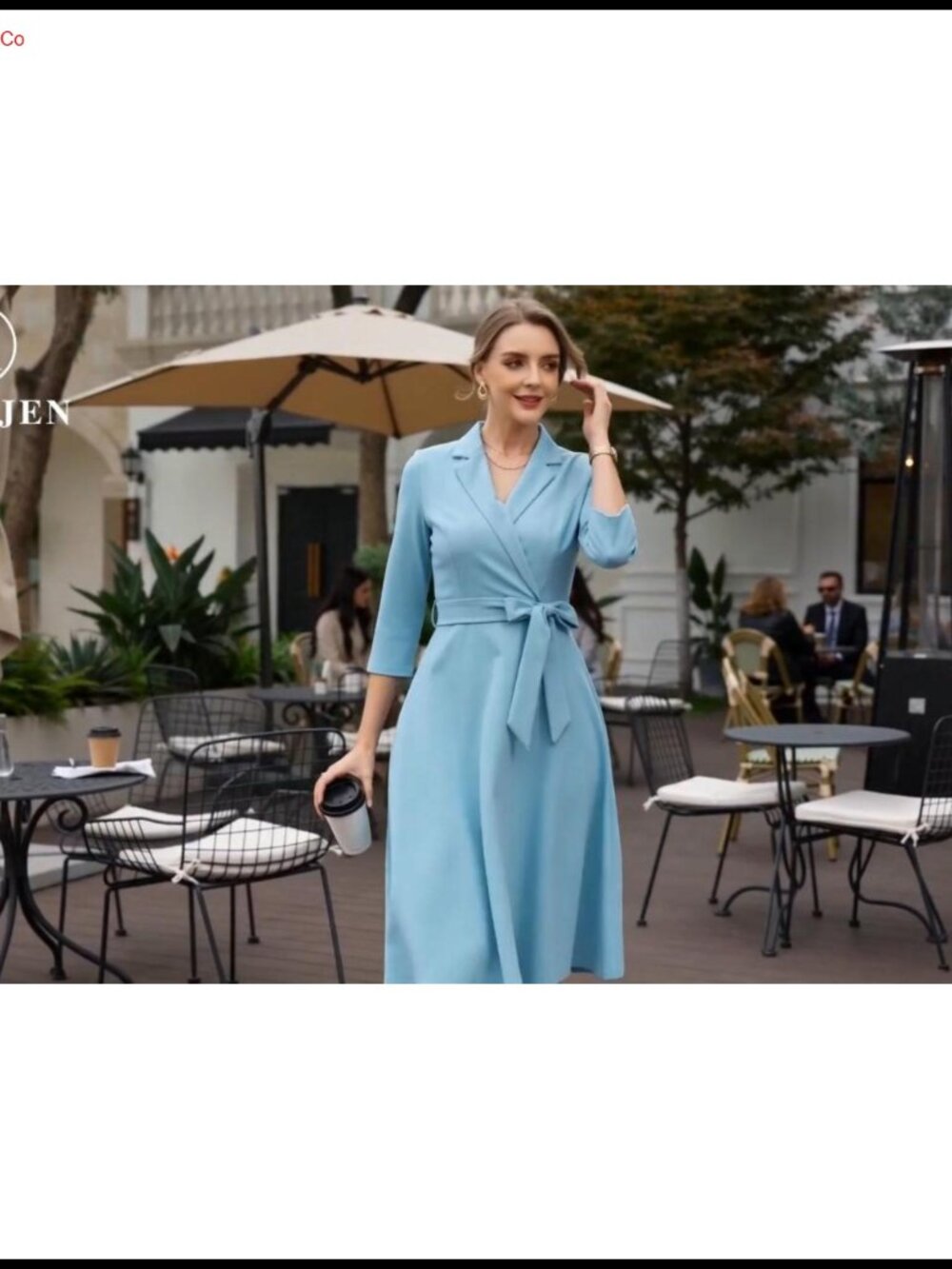 Women's Vintage Tea Party Formal Church Dress 3/4 Sleeve A-Line Midi - Picture 5 of 6